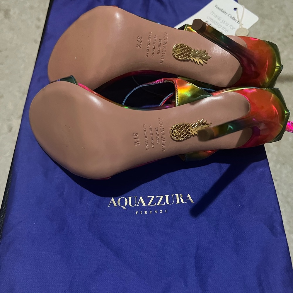 Aquazzura, multicolor leather sandals 37.5 IT - Picture 8 of 8
